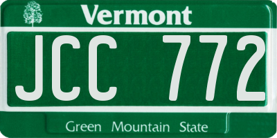 VT license plate JCC772