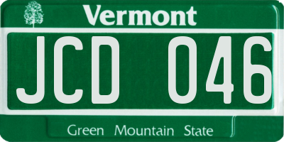 VT license plate JCD046