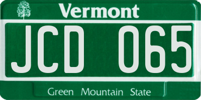 VT license plate JCD065