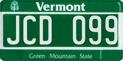 VT license plate JCD099