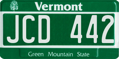 VT license plate JCD442