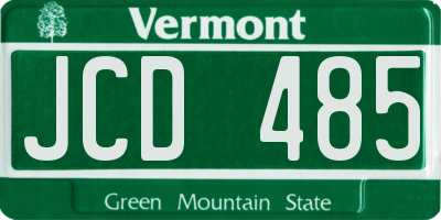 VT license plate JCD485