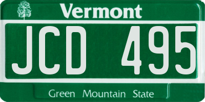 VT license plate JCD495