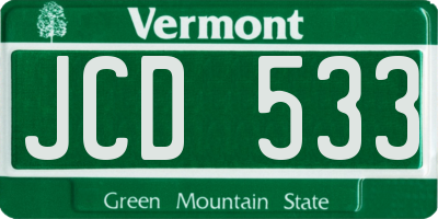 VT license plate JCD533