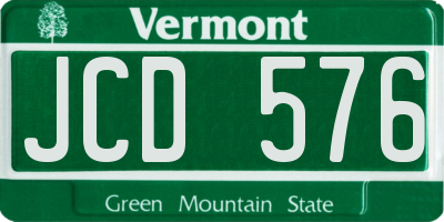 VT license plate JCD576