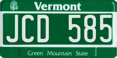 VT license plate JCD585