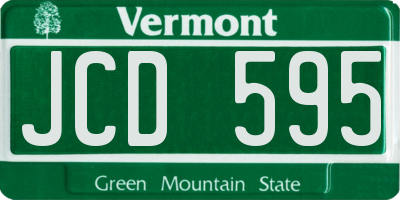 VT license plate JCD595