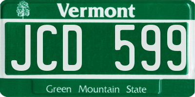 VT license plate JCD599