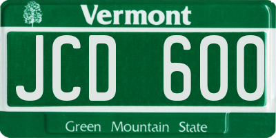 VT license plate JCD600