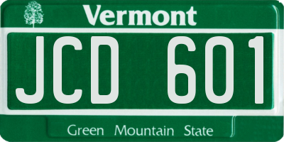 VT license plate JCD601