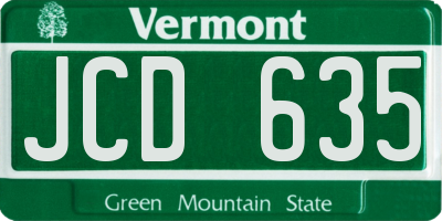 VT license plate JCD635