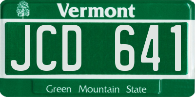 VT license plate JCD641