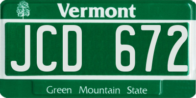 VT license plate JCD672