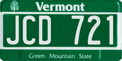VT license plate JCD721
