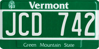 VT license plate JCD742