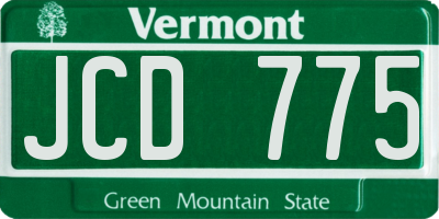 VT license plate JCD775