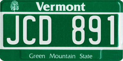 VT license plate JCD891