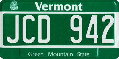 VT license plate JCD942