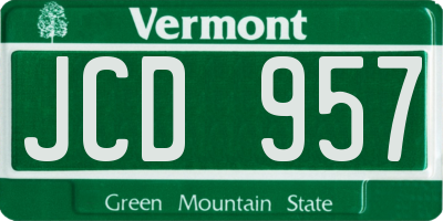 VT license plate JCD957