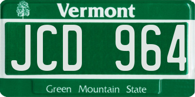 VT license plate JCD964