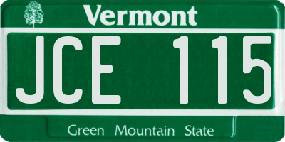 VT license plate JCE115