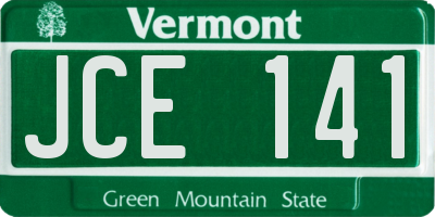 VT license plate JCE141