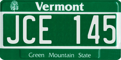 VT license plate JCE145