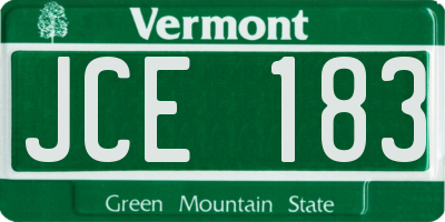 VT license plate JCE183