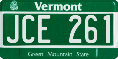 VT license plate JCE261