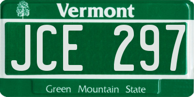 VT license plate JCE297