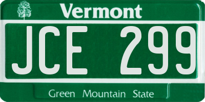 VT license plate JCE299