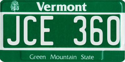 VT license plate JCE360