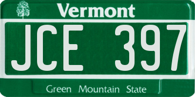 VT license plate JCE397