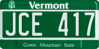 VT license plate JCE417
