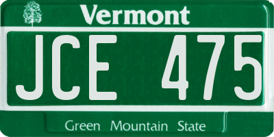 VT license plate JCE475