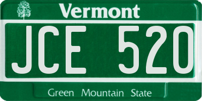 VT license plate JCE520