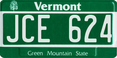 VT license plate JCE624