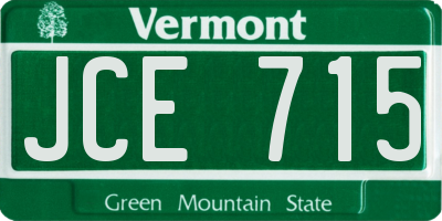 VT license plate JCE715
