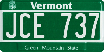 VT license plate JCE737
