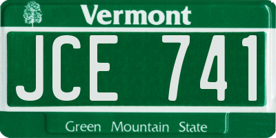 VT license plate JCE741