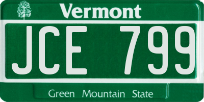 VT license plate JCE799