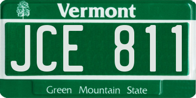 VT license plate JCE811