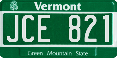 VT license plate JCE821