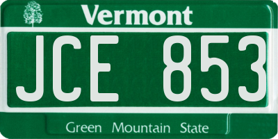 VT license plate JCE853