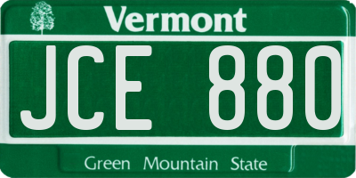 VT license plate JCE880