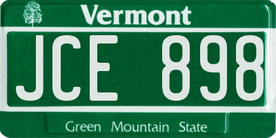 VT license plate JCE898