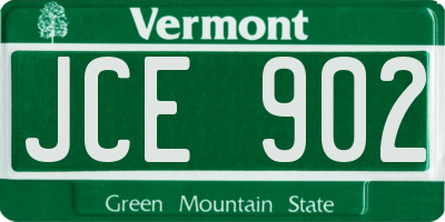 VT license plate JCE902