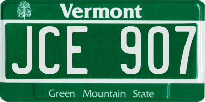 VT license plate JCE907