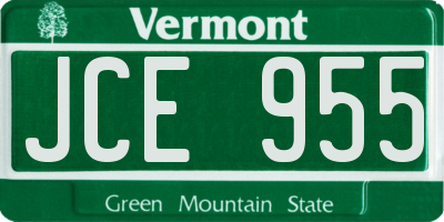 VT license plate JCE955