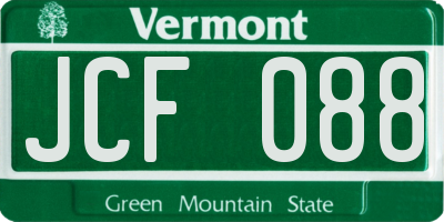 VT license plate JCF088